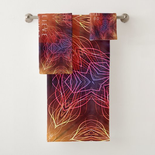 Abstracte uitbarsting van multi-kleurige badhanddo bad handdoek (Insitu)