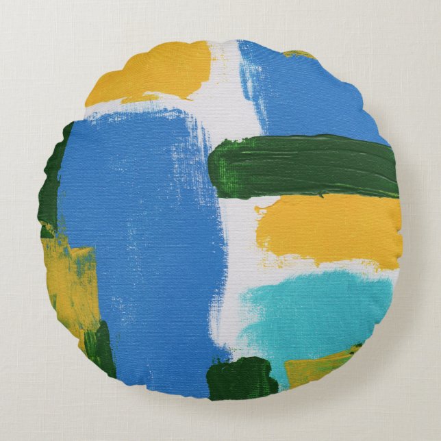 Abstracte uitdrukking nr. 3 van Michael Moffa Rond Kussen (Voorkant)