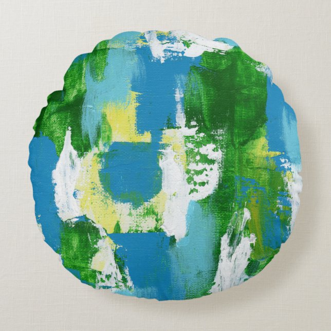 Abstracte uitdrukking nr. 5 van Michael Moffa Rond Kussen (Voorkant)