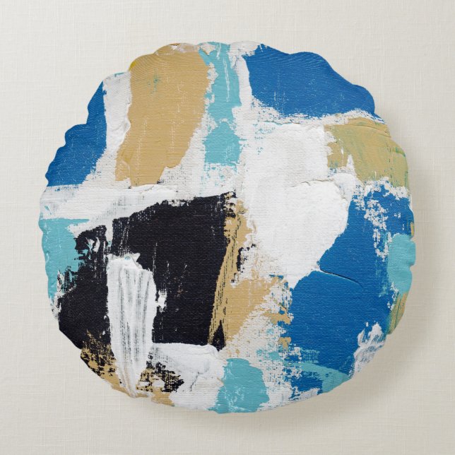 Abstracte uitdrukking nr. 6 van Michael Moffa Rond Kussen (Voorkant)