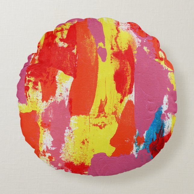 Abstracte uitdrukking nr. 7 van Michael Moffa Rond Kussen (Voorkant)