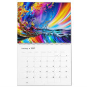 Abstracte Uitdrukkingen van Kleur Rainbow Paint Sp Kalender (Jan 2027)
