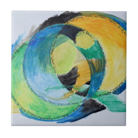 Abstracte uiting van gevoelens tegeltje (Voorkant)