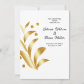 Abstracte uitnodiging met gouden bladeren (Voorkant)