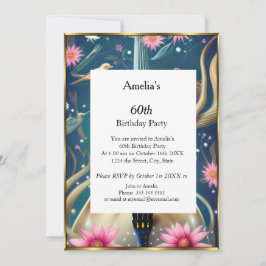 Abstracte uitnodiging op Birthday Party blauw