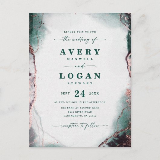 Abstracte uitnodiging tot het groene huwelijk van  (Voorkant)