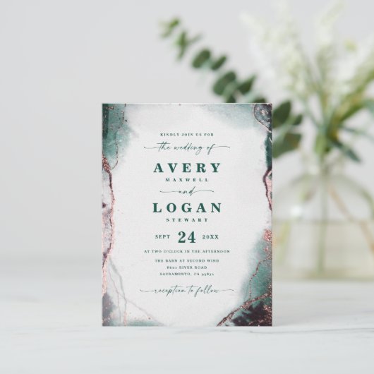 Abstracte uitnodiging tot het groene huwelijk van (Staand voorkant)