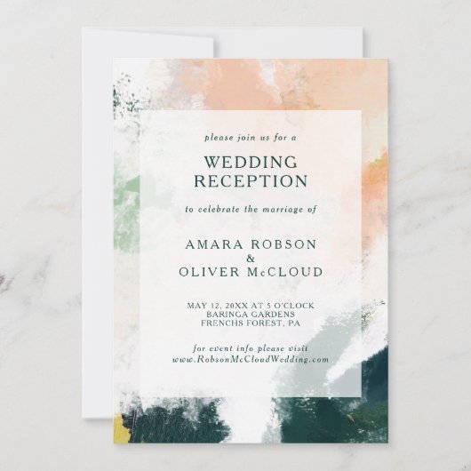 Abstracte uitnodiging tot het ontvangen van bruilo (Voorkant)