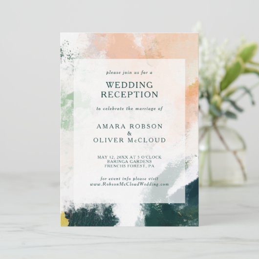 Abstracte uitnodiging tot het ontvangen van bruilo (Staand voorkant)