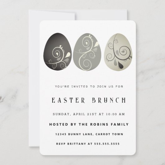 Abstracte uitnodiging tot het uitnodigen van paase (Voorkant)