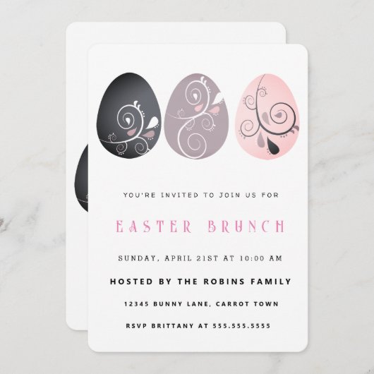 Abstracte uitnodiging tot het uitnodigen van paase (Voorkant / Achterkant)