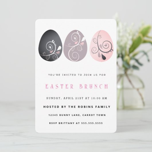 Abstracte uitnodiging tot het uitnodigen van paase (Staand voorkant)