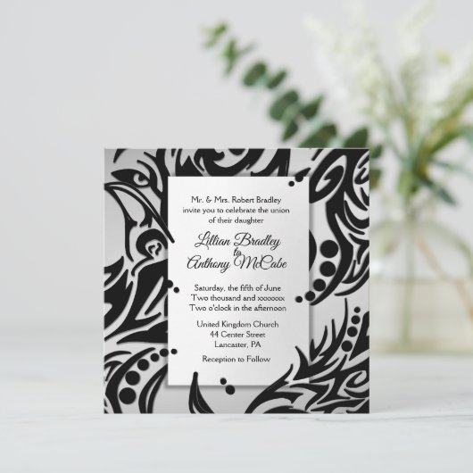 Abstracte uitnodiging tot het uitzenden van het Zi (Staand voorkant)