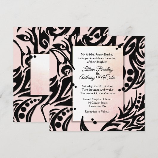 Abstracte uitnodiging tot huwelijk (Voorkant / Achterkant)