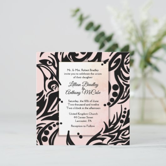 Abstracte uitnodiging tot huwelijk (Staand voorkant)