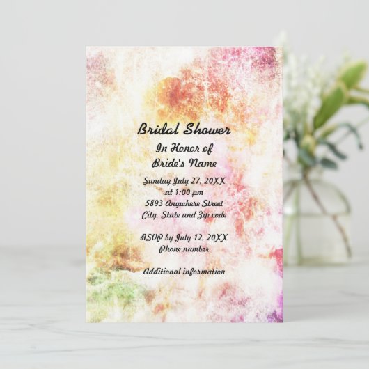 Abstracte Uitnodiging van de Bridal van de Kleuren (Staand voorkant)