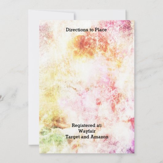 Abstracte Uitnodiging van de Bridal van de Kleuren (Achterkant)