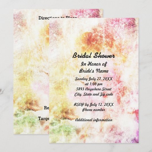 Abstracte Uitnodiging van de Bridal van de Kleuren (Voorkant / Achterkant)