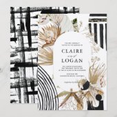 Abstracte uitnodiging voor Boho Wedding (Voorkant / Achterkant)