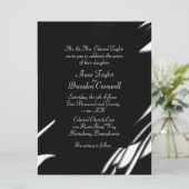 Abstracte uitnodiging voor bruiloft in zwart-wit (Staand voorkant)