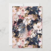 Abstracte uitnodiging voor bruiloft met Floral Blu (Achterkant)