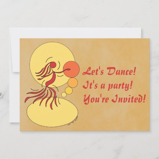 Abstracte uitnodiging voor danseres (Voorkant)