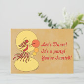 Abstracte uitnodiging voor danseres (Staand voorkant)