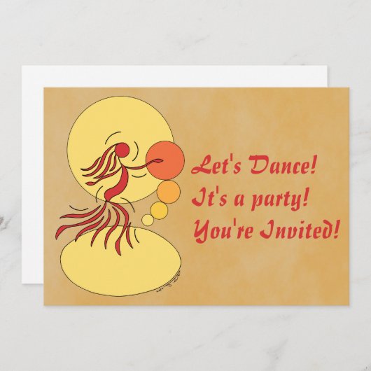 Abstracte uitnodiging voor danseres (Voorkant / Achterkant)