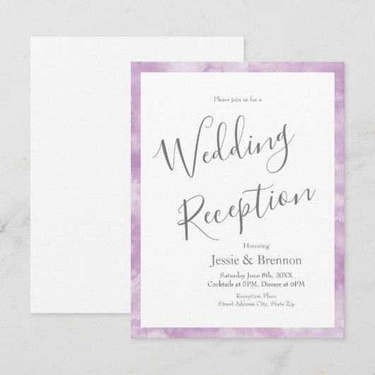 Abstracte uitnodiging voor de Waterverf van plum (Voorkant / Achterkant)