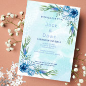 Abstracte uitnodiging voor een blauwe en groene br