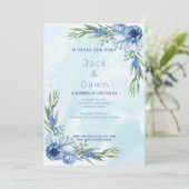 Abstracte uitnodiging voor een blauwe en groene br (Staand voorkant)