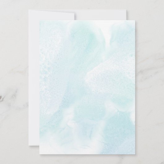 Abstracte uitnodiging voor een blauwe en groene br (Achterkant)