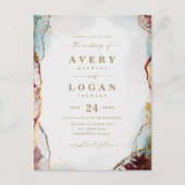 Abstracte uitnodiging voor etherwijn en gouden bru (Voorkant)