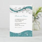 Abstracte uitnodiging voor florale en wervelwind - (Staand voorkant)