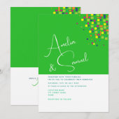 Abstracte uitnodiging voor groene bruiloft (Voorkant / Achterkant)