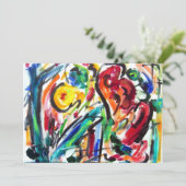 Abstracte uitnodiging voor "hartgeluk" (Staand voorkant)