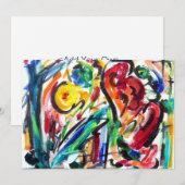 Abstracte uitnodiging voor "hartgeluk" (Voorkant / Achterkant)