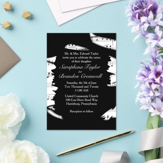 Abstracte uitnodiging voor het binden van muziek i (Insitu (Huwelijk))