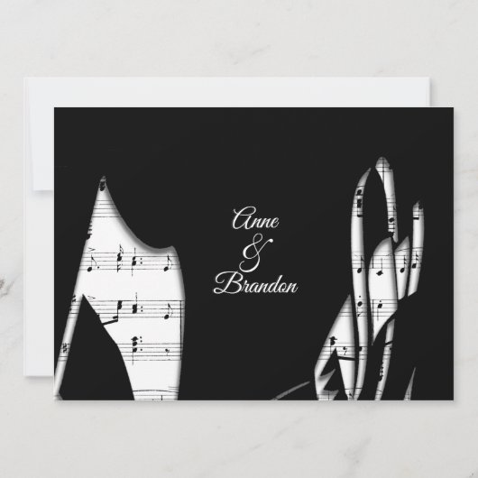 Abstracte uitnodiging voor het binden van muziek i (Achterkant)