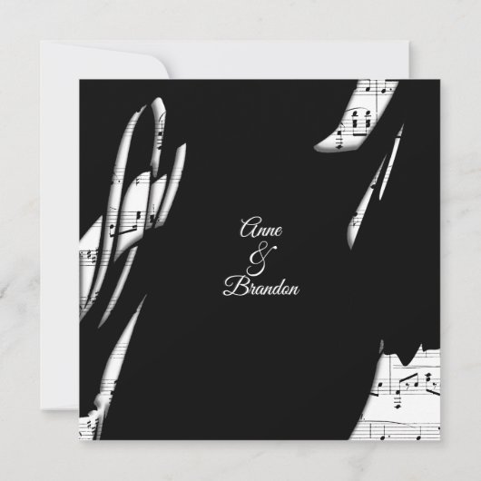 Abstracte uitnodiging voor het binden van muziek i (Achterkant)