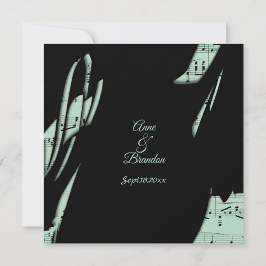 Abstracte uitnodiging voor het binden van muziek i (Achterkant)