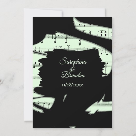 Abstracte uitnodiging voor het binden van muziek i (Achterkant)