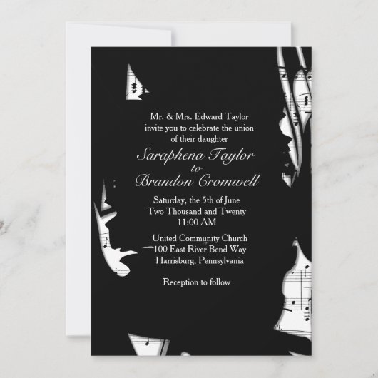 Abstracte uitnodiging voor het binden van muziek i (Voorkant)