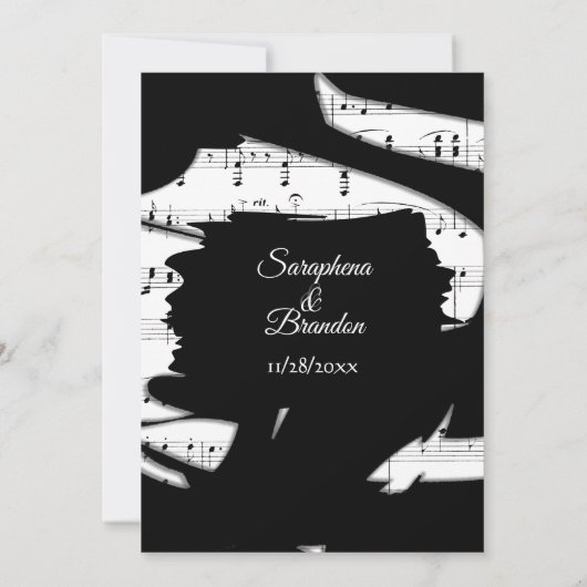 Abstracte uitnodiging voor het binden van muziek i (Achterkant)