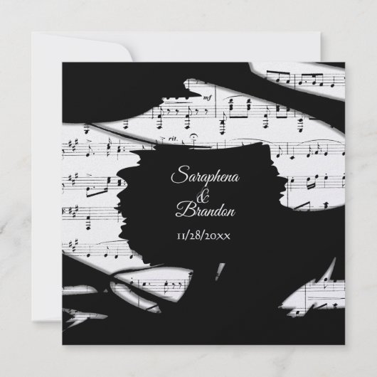 Abstracte uitnodiging voor het binden van muziek i (Achterkant)