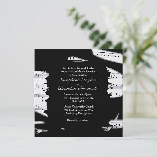 Abstracte uitnodiging voor het binden van muziek i (Staand voorkant)