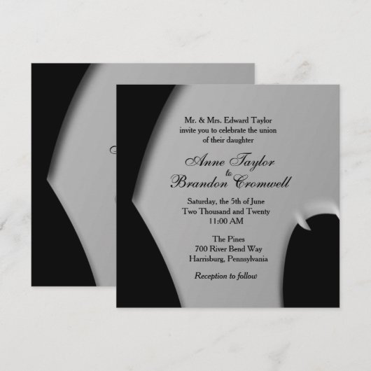 Abstracte uitnodiging voor huwelijksnacht (Voorkant / Achterkant)