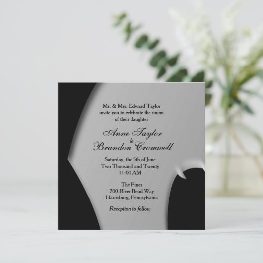 Abstracte uitnodiging voor huwelijksnacht (Staand voorkant)