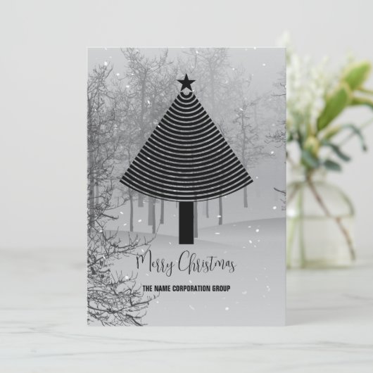 Abstracte uitnodiging voor kerstboombranche (Staand voorkant)