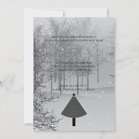 Abstracte uitnodiging voor kerstboombranche (Achterkant)